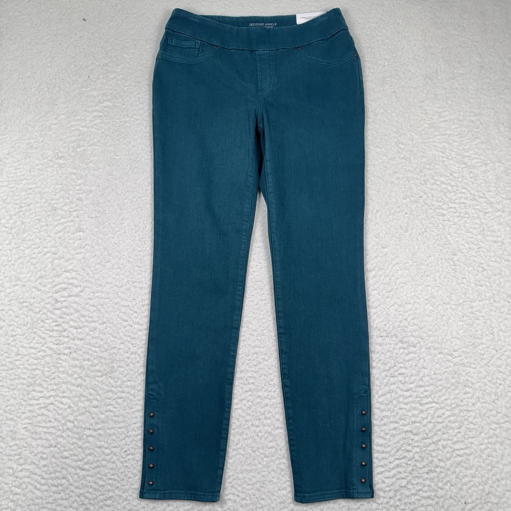 Chico's Pants Womens 00R 28x27 Pull On Jegging Ankle Stretch Denim‎ Green
